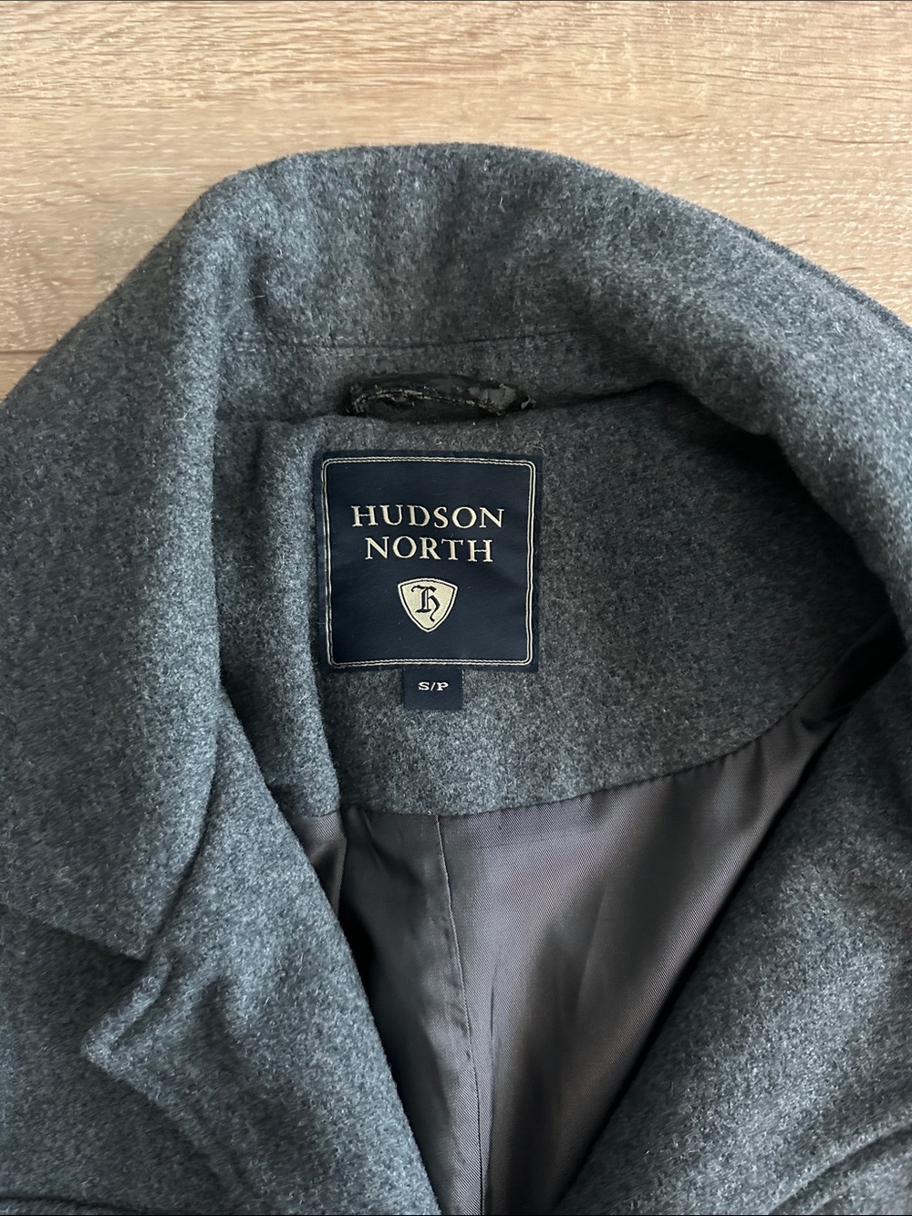Hudson North Men's Charcoal Wool Pea Coat - Picture 2 of 2